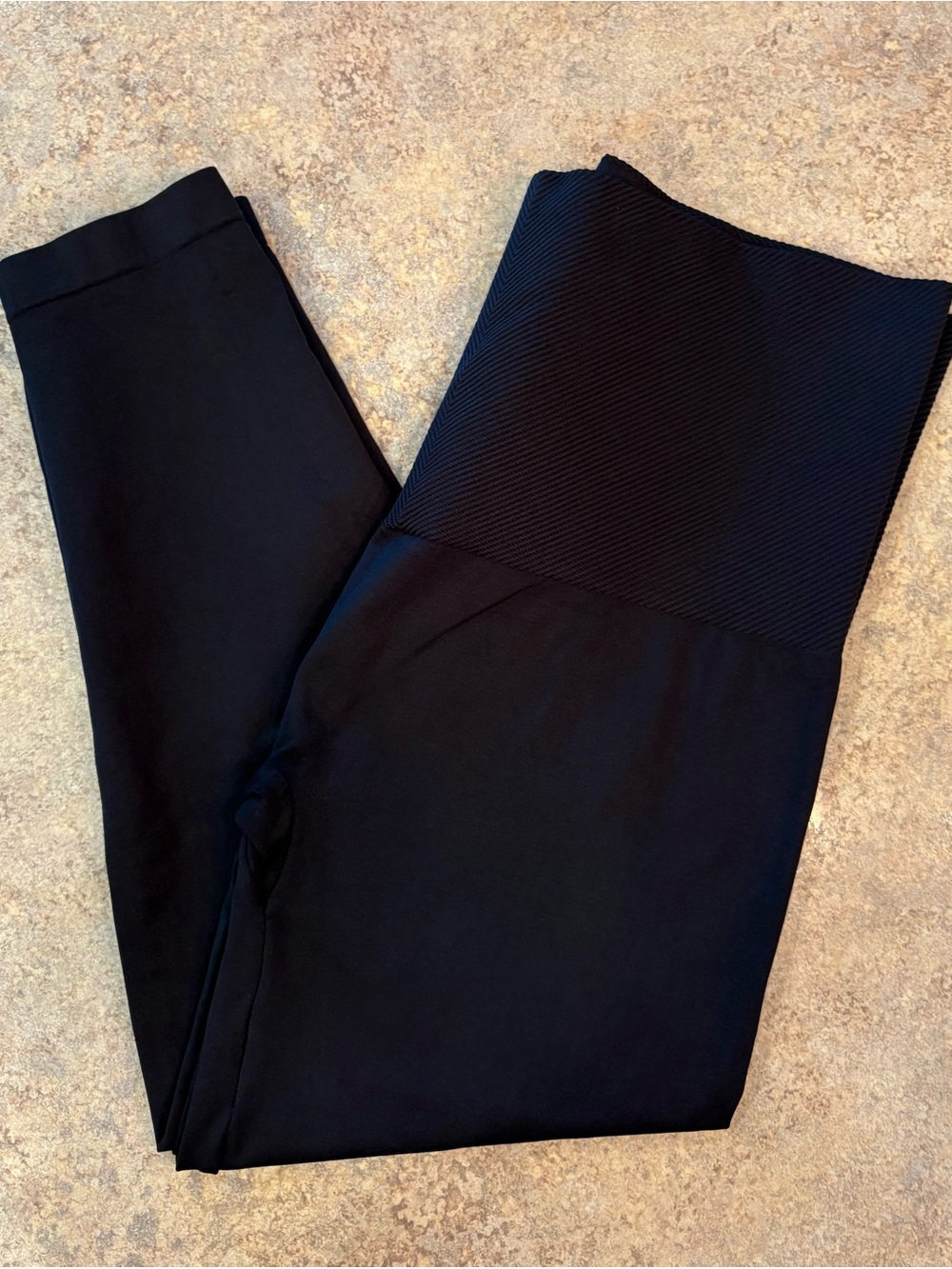 Assets By Spanx Black Ribbed High-Waist Sculpting Leggings